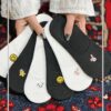 جوراب کالج نخی گلدوزی طرح دار