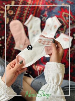 جوراب مچی لبه چین طرح بهاری