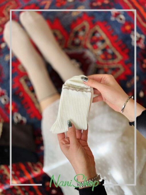 جوراب نیم ساق لبه دالبری کبریتی