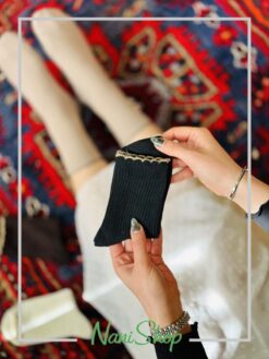 جوراب نیم ساق لبه دالبری کبریتی