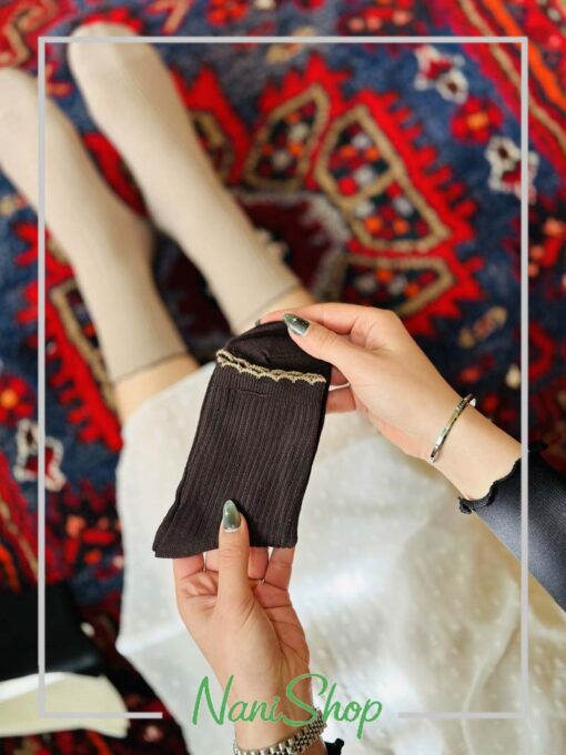 جوراب نیم ساق لبه دالبری کبریتی