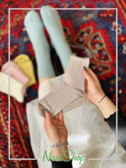 جوراب ساقدار تک رنگ کبریتی