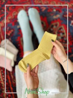 جوراب ساقدار تک رنگ کبریتی