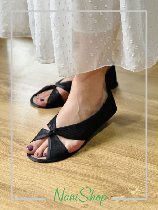 پاپوش گرهی کف چرم جلو باز