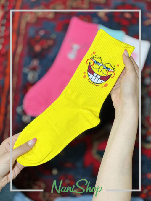 جوراب ساقدار طرح پلنگ صورتی برند وارداتی