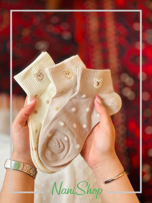 جوراب مچی لبه کبریتی طرح تدی