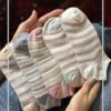 جوراب مچی نخی شیشه ای طرح رینگی