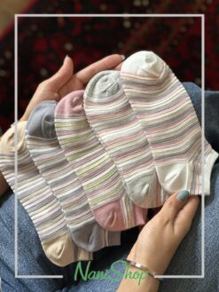 جوراب مچی نخی شیشه ای طرح رینگی