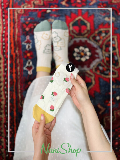 جوراب مچی طرح توت فرنگی