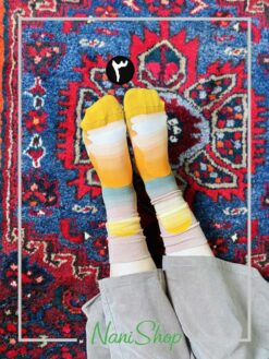 جوراب ساقدار نخ پنبه طرح آپارتمان