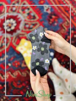 جوراب مچی طرح گل گلی برگی
