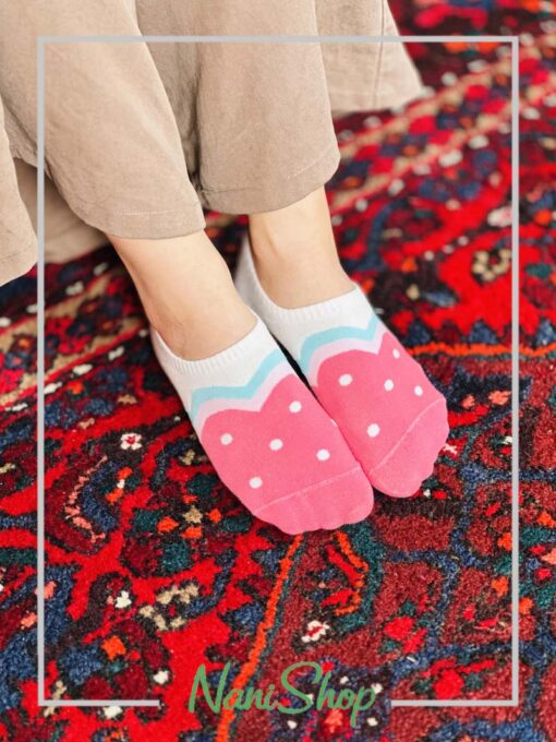 جوراب قوزکی طرح خال خالی