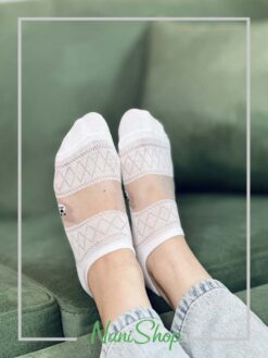 جوراب قوزکی کف نخی رویه شیشه ای طرح خرسی