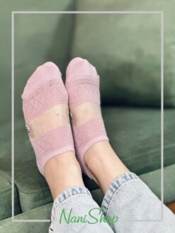 جوراب قوزکی کف نخی رویه شیشه ای طرح خرسی