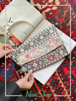تل کشی پارچه ای طرح آینه دوزی