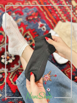 جوراب مچی نخ پنبه طرح پاپیون کبریتی
