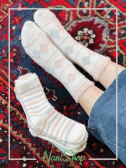 جوراب ساقدار موهری طرح رینگی لوزی