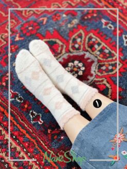 جوراب ساقدار موهری طرح رینگی لوزی