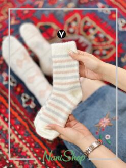 جوراب ساقدار موهری طرح رینگی لوزی