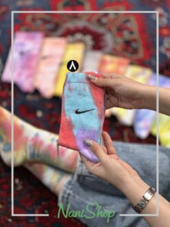جوراب ساقدار آبرنگی کبریتی طرح نایک برند پاتریس