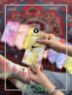 جوراب ساقدار آبرنگی کبریتی طرح نایک برند پاتریس