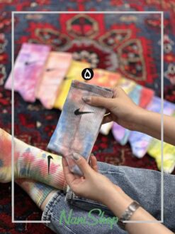 جوراب ساقدار آبرنگی کبریتی طرح نایک برند پاتریس