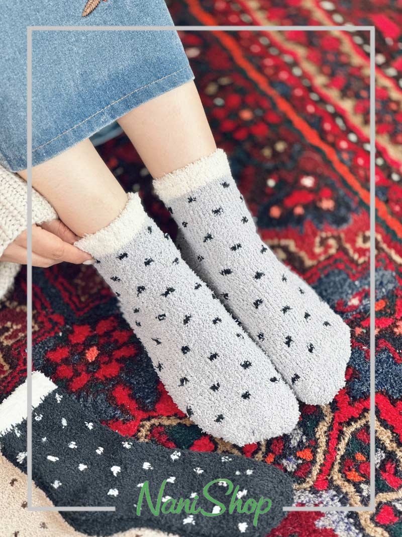 جوراب ساقدار بوکله طرح خال خالی