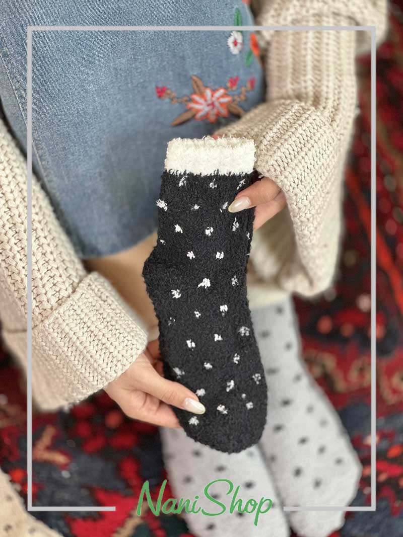 جوراب ساقدار بوکله طرح خال خالی