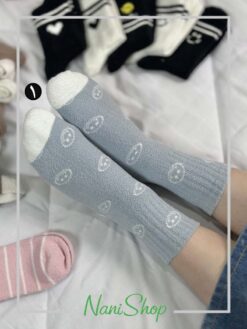 جوراب ساقدار حوله ای طرح رینگی Smile