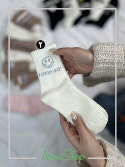 جوراب ساقدار حوله ای طرح رینگی Smile