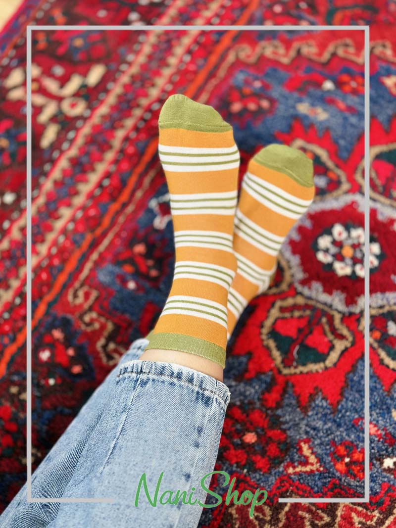 جوراب ساقدار طرح رینگی رنگی برند کالزی لند