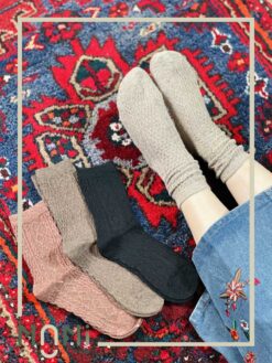 جوراب ساقدار طرح بافت ریز