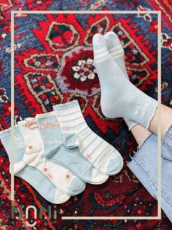 جوراب نیم ساق کبریتی طرح NICE توپ توپی