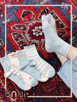 جوراب نیم ساق کبریتی طرح NICE توپ توپی