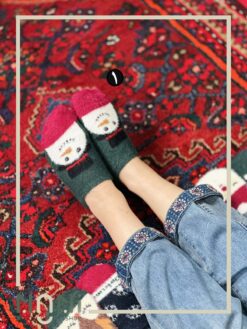 جوراب قوزکی موهری طرح کریسمس