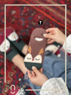 جوراب قوزکی موهری طرح کریسمس