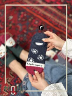 جوراب قوزکی موهری طرح کریسمس