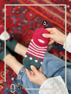 جوراب قوزکی موهری طرح کریسمس
