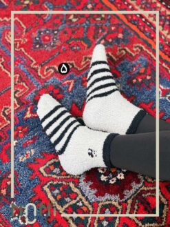 جوراب ساقدار موهری طرح گلدوزی پاندا ستاره دار