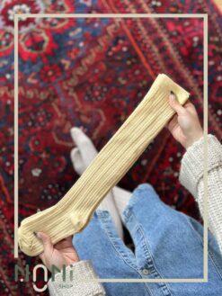جوراب زیر زانو نخی گندمی