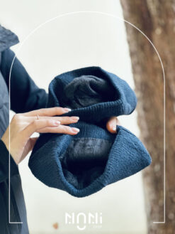 کلاه و شال رینگی بافت داخل خز طرح کبریتی