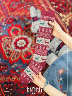 جوراب زیر زانو پشمی داخل کرک طرح گوزن برند کوکوهانا