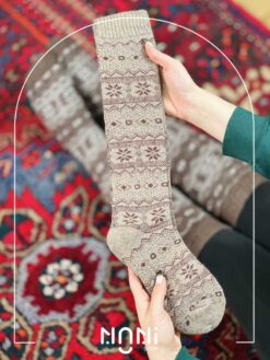 جوراب زیر زانو پشمی داخل کرک طرح دونه برف برند کوکوهانا