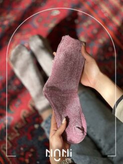 جوراب ساقدار مخملی کبریتی