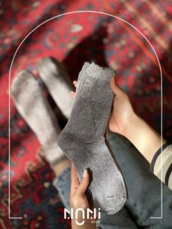 جوراب ساقدار مخملی کبریتی