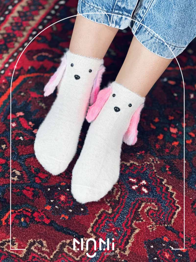جوراب ساقدار بوکله طرح هاپو گوشدار