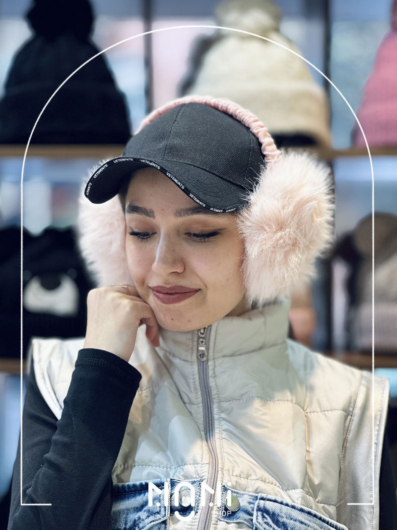 گوشبند خز طرح دسته پارچه ای