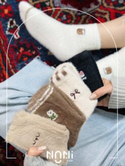 جوراب ساقدار بوکله طرح گلدوزی خرسی