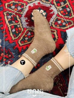 جوراب ساقدار بوکله طرح گلدوزی خرسی