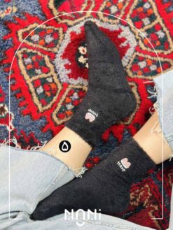 جوراب ساقدار بوکله طرح گلدوزی خرسی